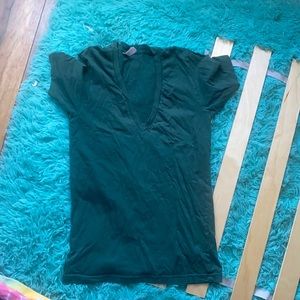 Deep green American Apparel V neck